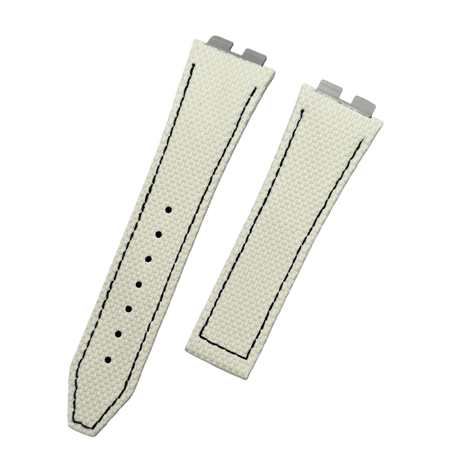 Handcrafted Custom Strap for Hublot 411/465/441/642 - Light Gray Nylon Texture Fluororubber