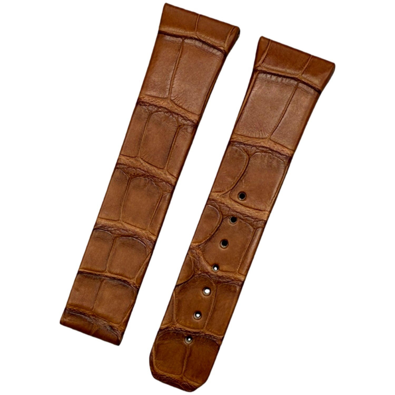 Compatible with Omega Constellation 25mm Brown Crocodile Leather Watch Strap