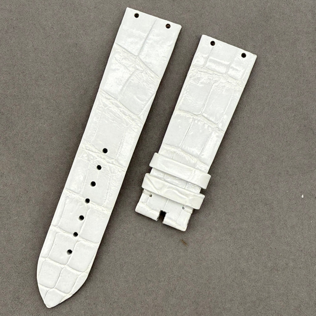 Crocodile Leather Watch Strap with Front Two Holes Compatible with Piaget