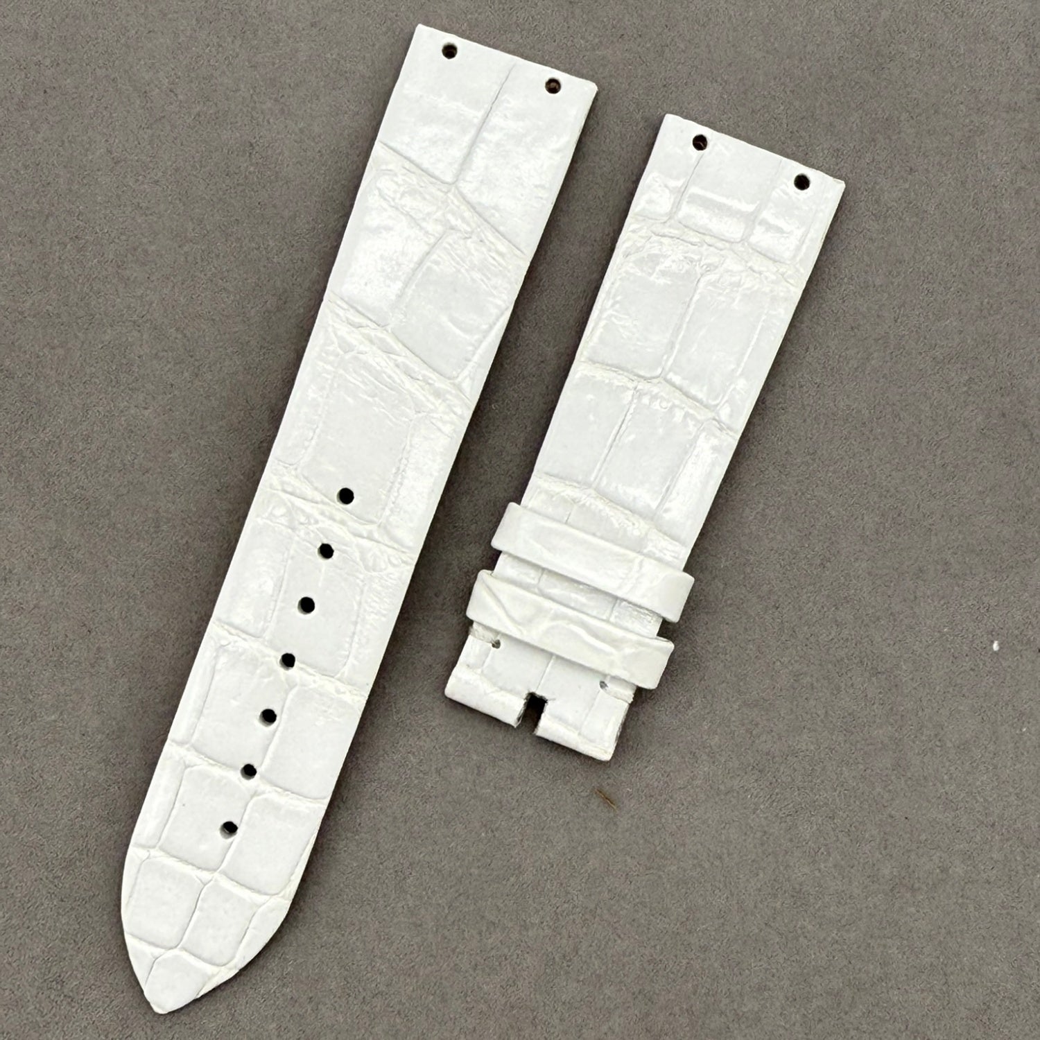 Crocodile Leather Watch Strap with Front Two Holes Compatible with Piaget