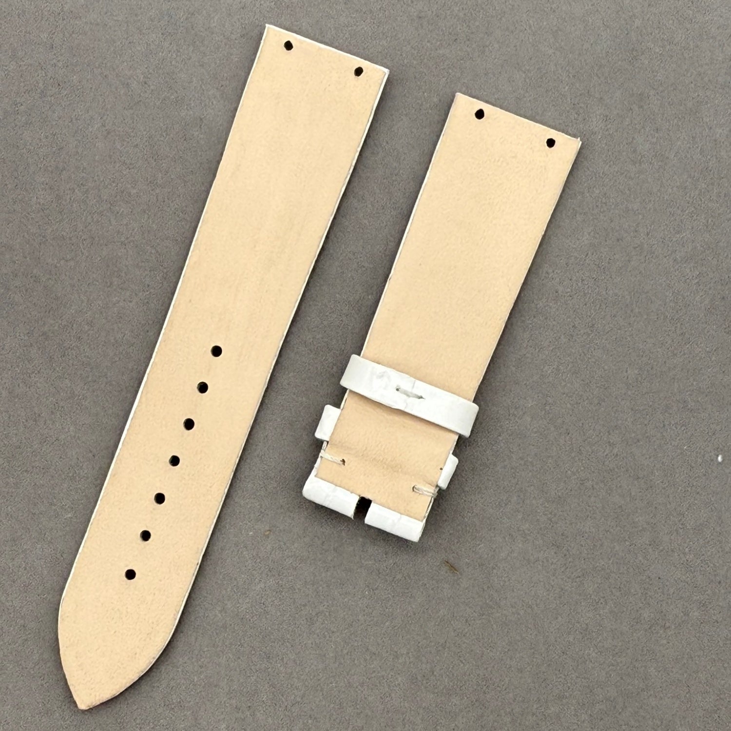 Crocodile Leather Watch Strap with Front Two Holes Compatible with Piaget