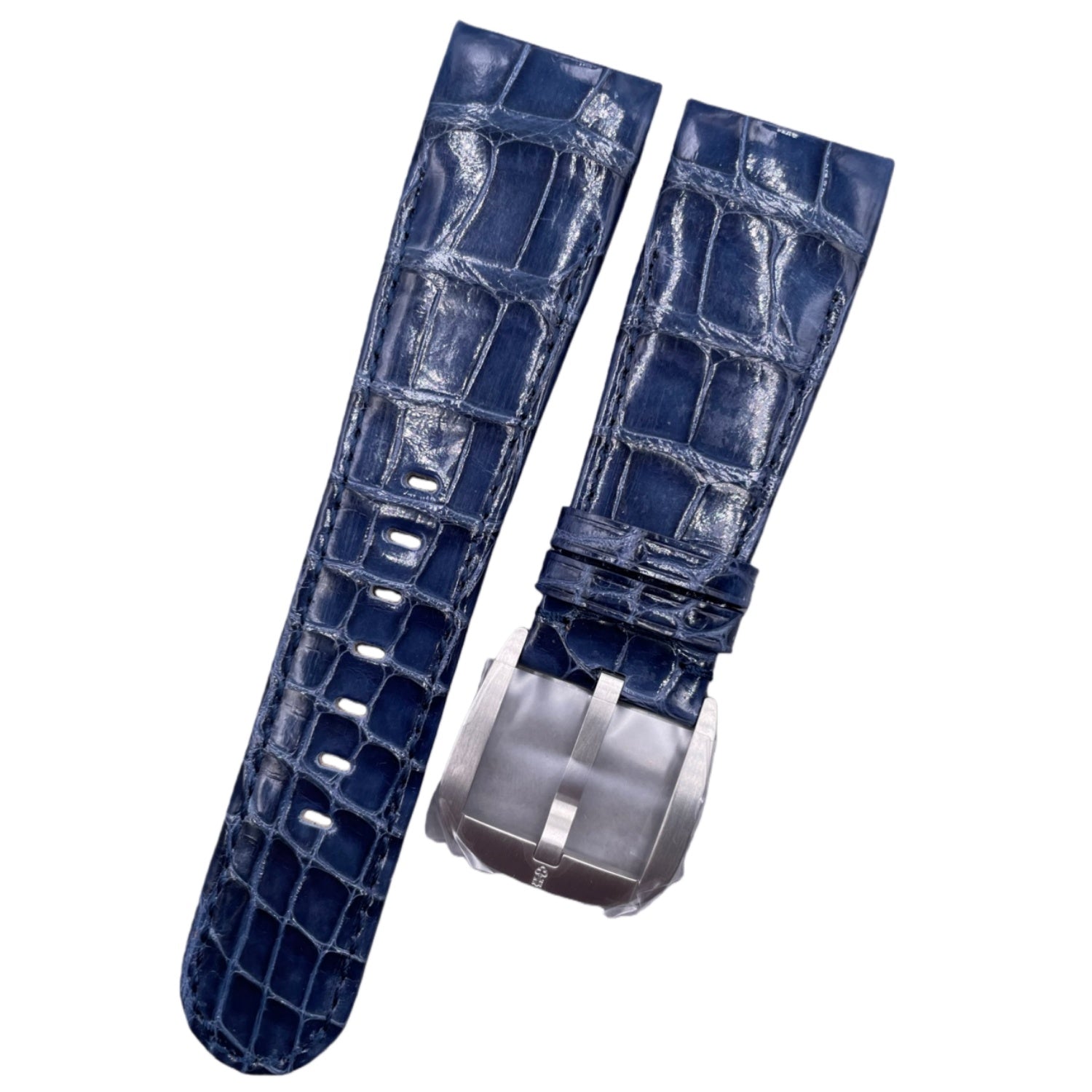 Custom Handmade Orange Alligator Leather Watch Strap with Buckle for Ulysse Nardin Bubble Series