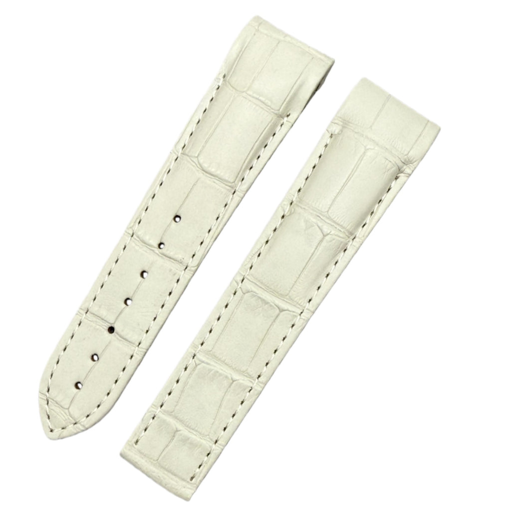 Custom Handmade Light Grey Alligator Leather Watch Strap for OMEGA Seamaster 600 Series (Model 215.32.44.21) with Deployant Clasp