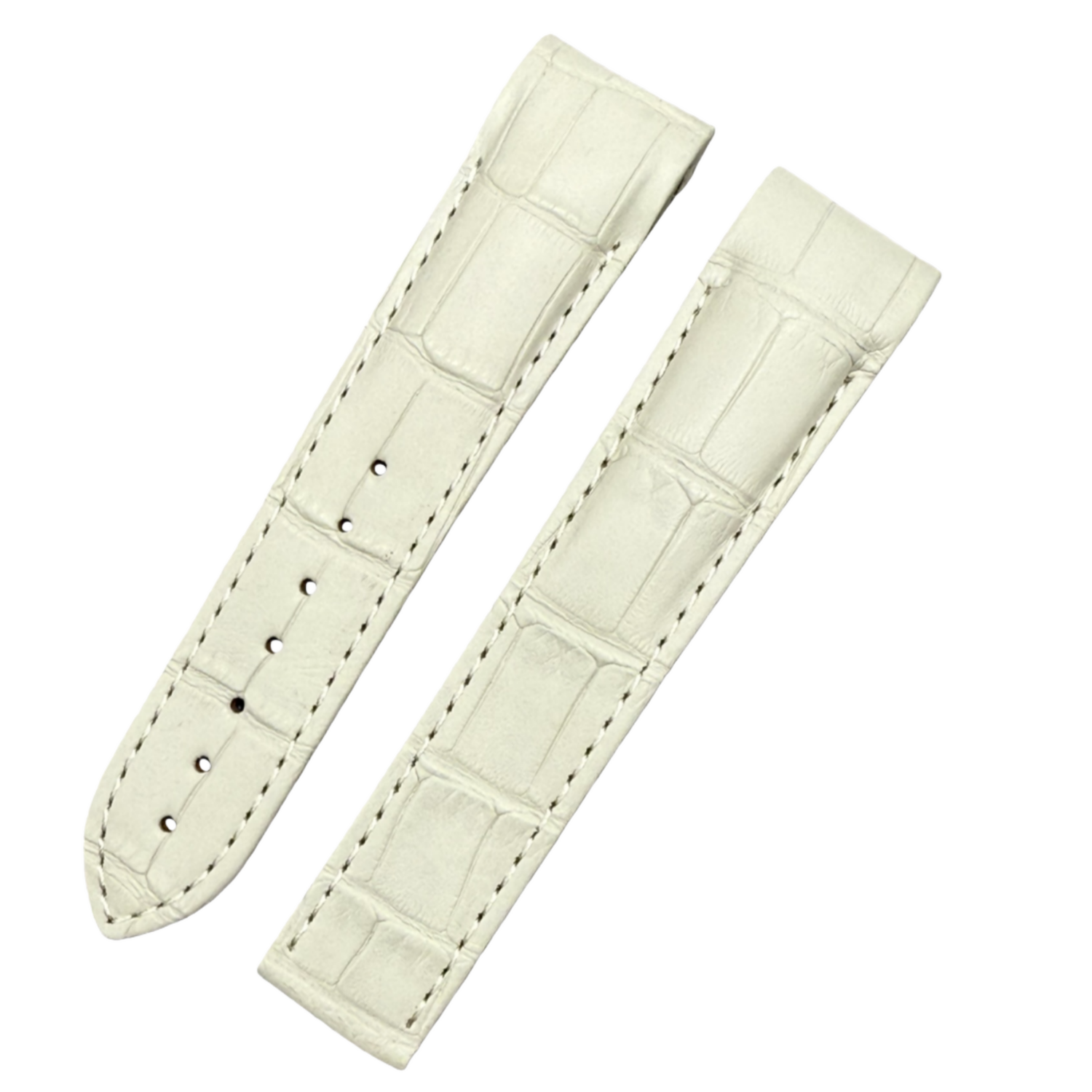 Custom Handmade Light Grey Alligator Leather Watch Strap for OMEGA Seamaster 600 Series (Model 215.32.44.21) with Deployant Clasp