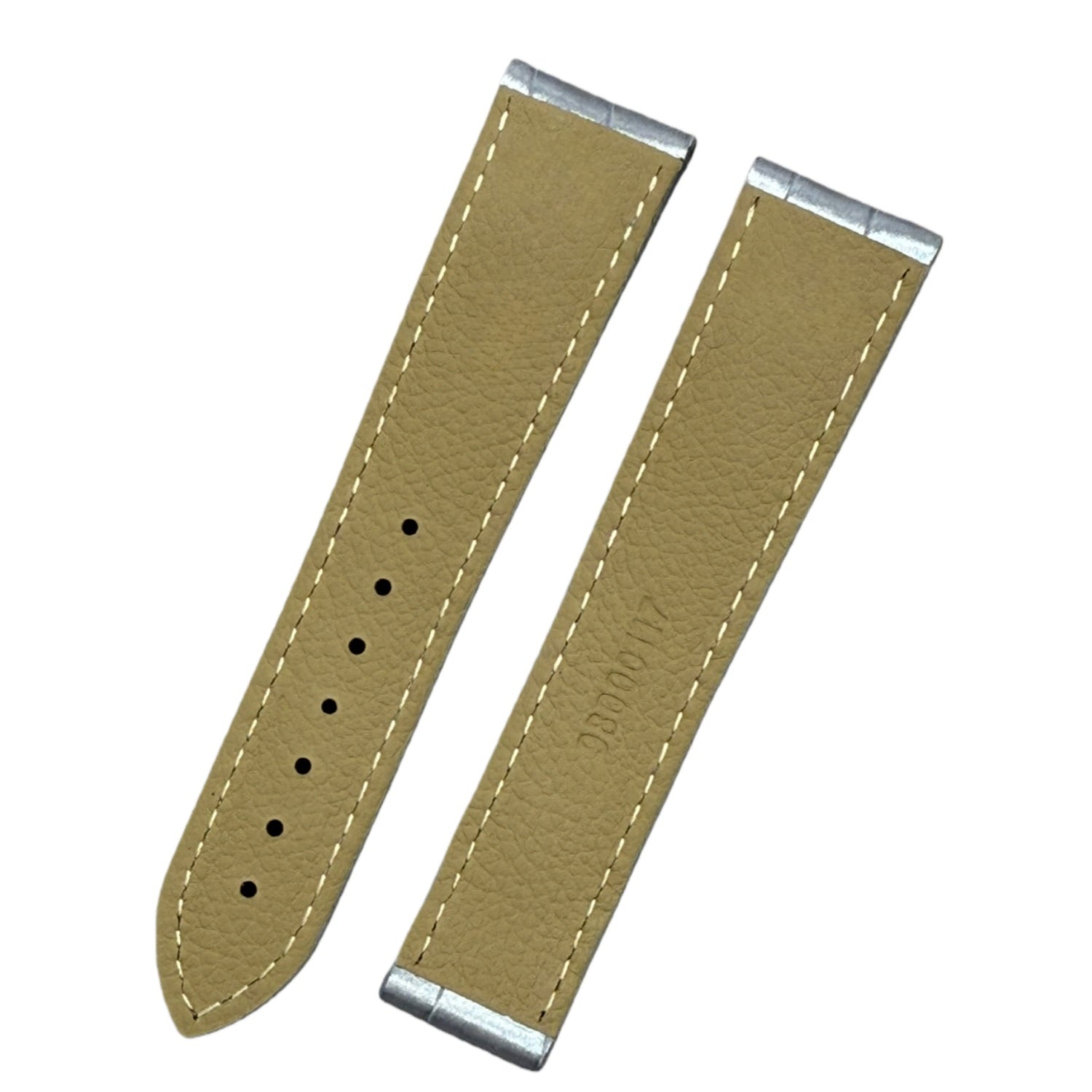 Custom Handmade Silver Alligator Leather Watch Strap for OMEGA Seamaster, Speedmaster & De Ville (Model: 431.33.41.21.03.001)