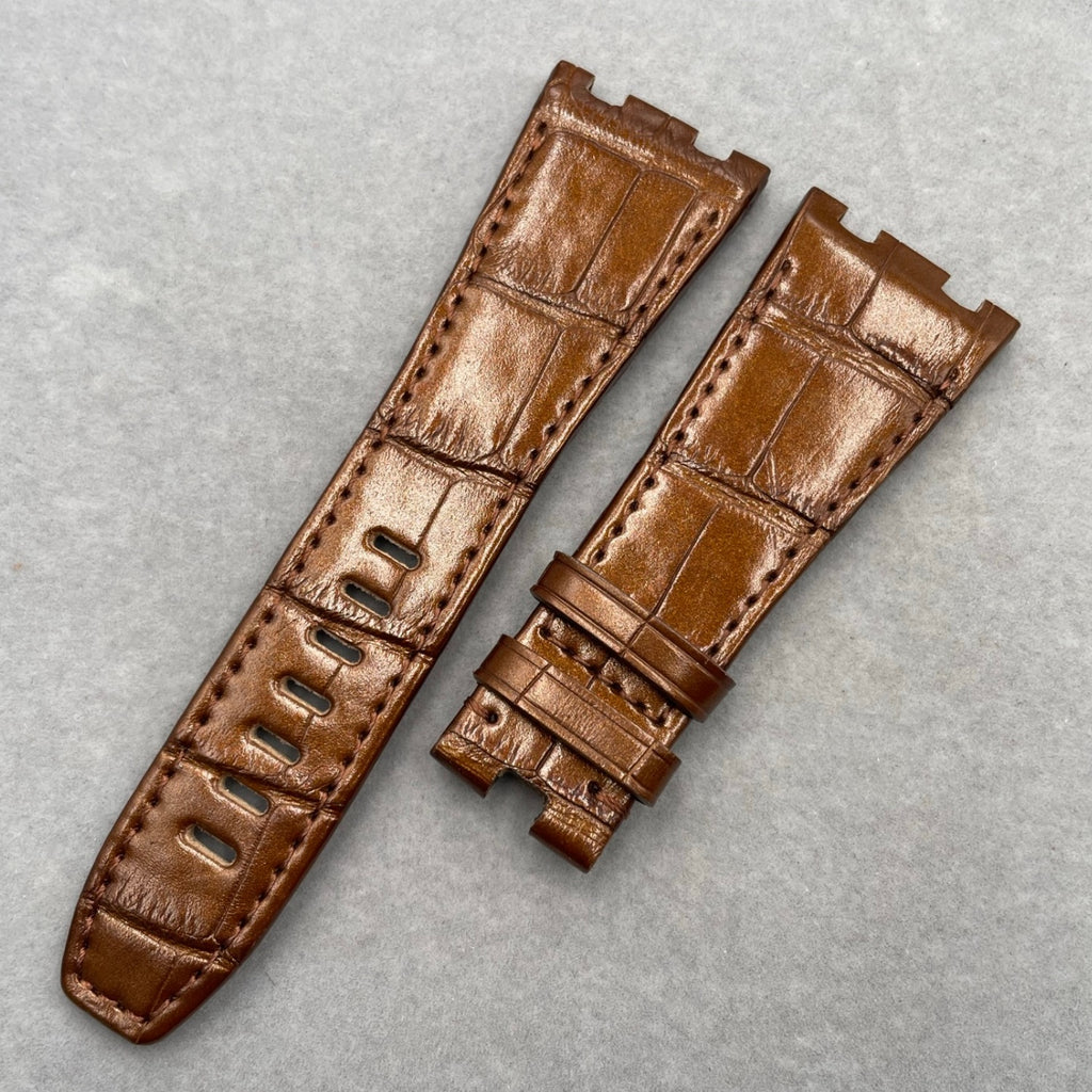 Dark Gray ALLIGATOR Leather Watch Strap for Audemars Piguet Royal Oak 15400