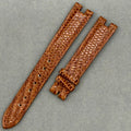 Custom Handmade Gold-Brown Lizard Leather Watch Strap for Cartier Tank Series W8000007