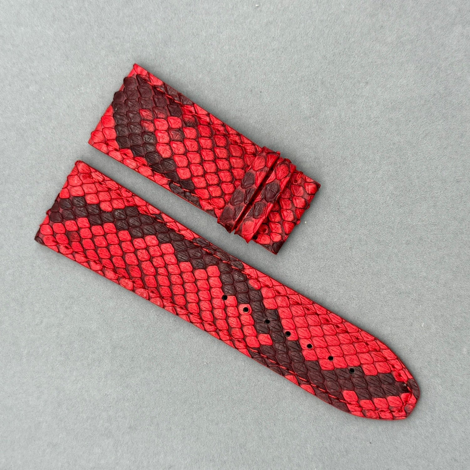 Red Snake Leather Watch Strap