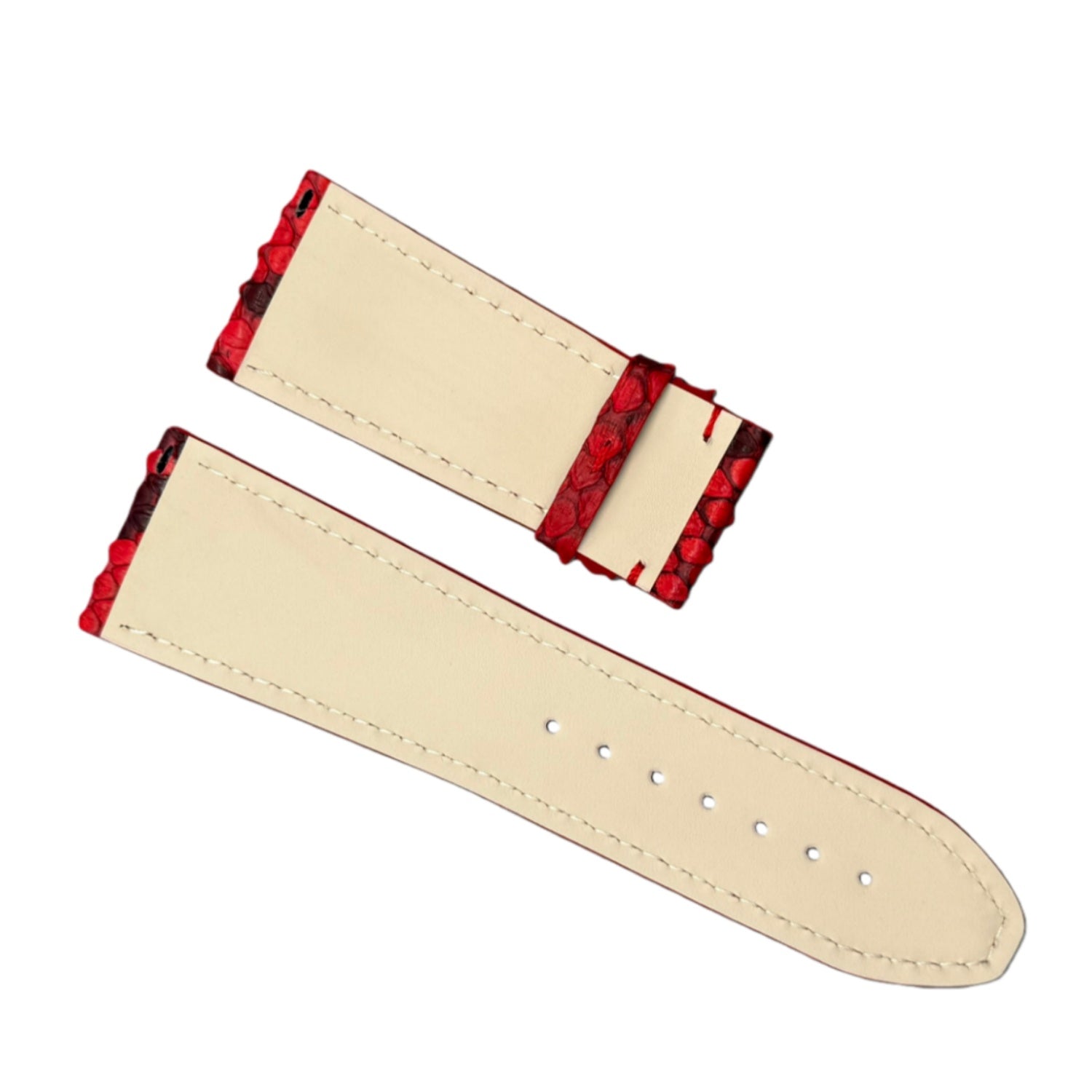 Red Snake Leather Watch Strap