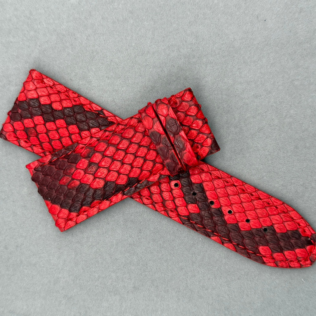 Red Snake Leather Watch Strap