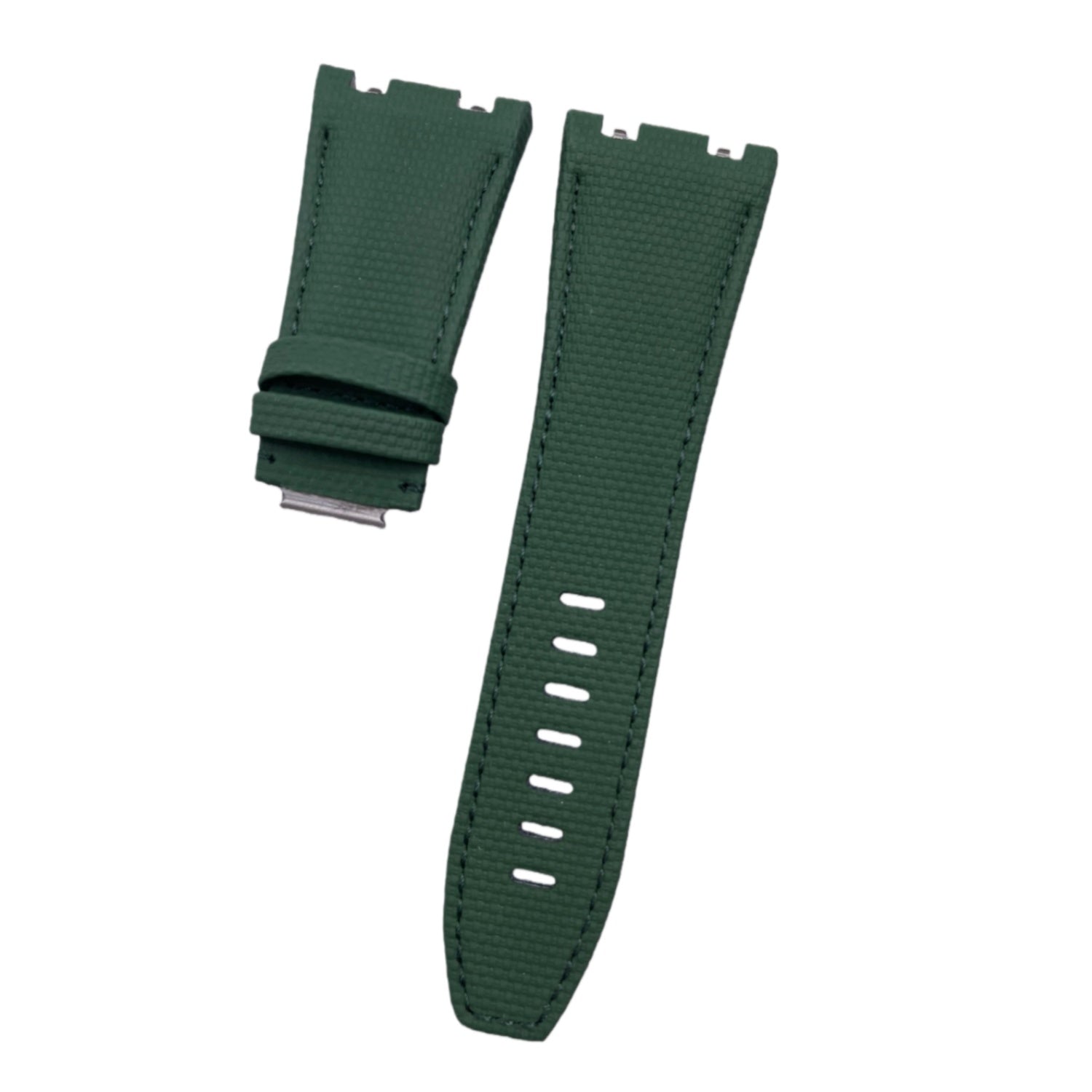 Custom Handcrafted Nylon-Textured Fluororubber Strap for Audemars Piguet Royal Oak 26420/15720 - Olive Green