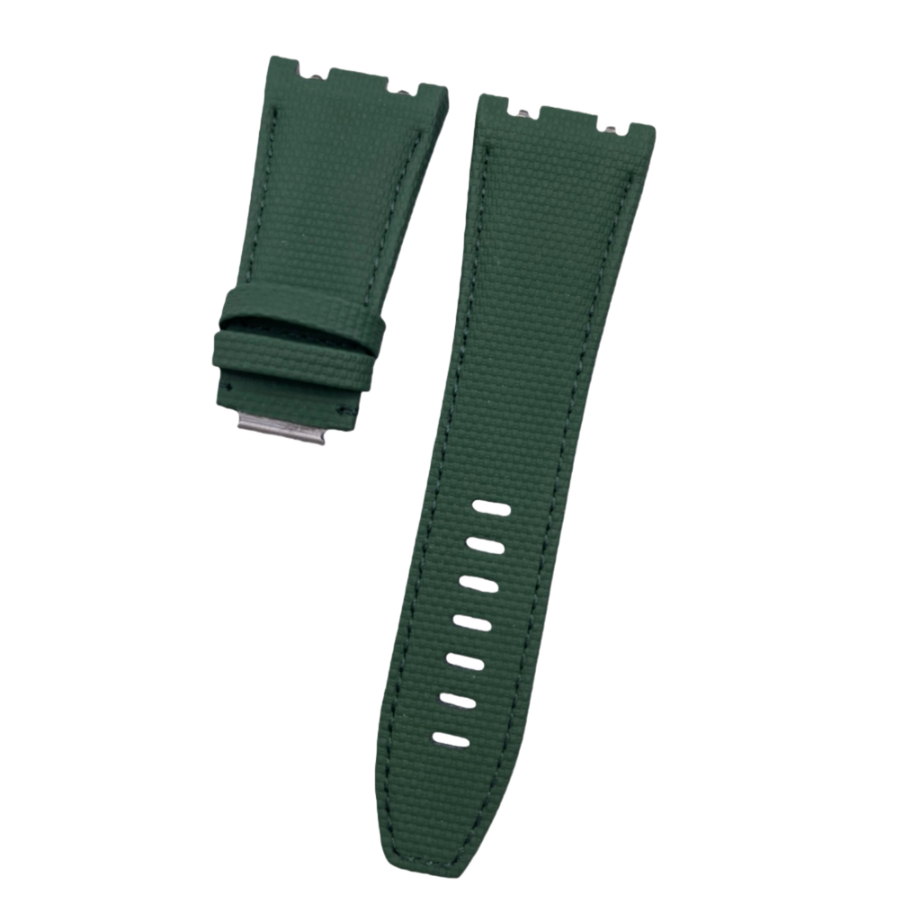 Custom Handcrafted Nylon-Textured Fluororubber Strap for Audemars Piguet Royal Oak 26420/15720 - Olive Green