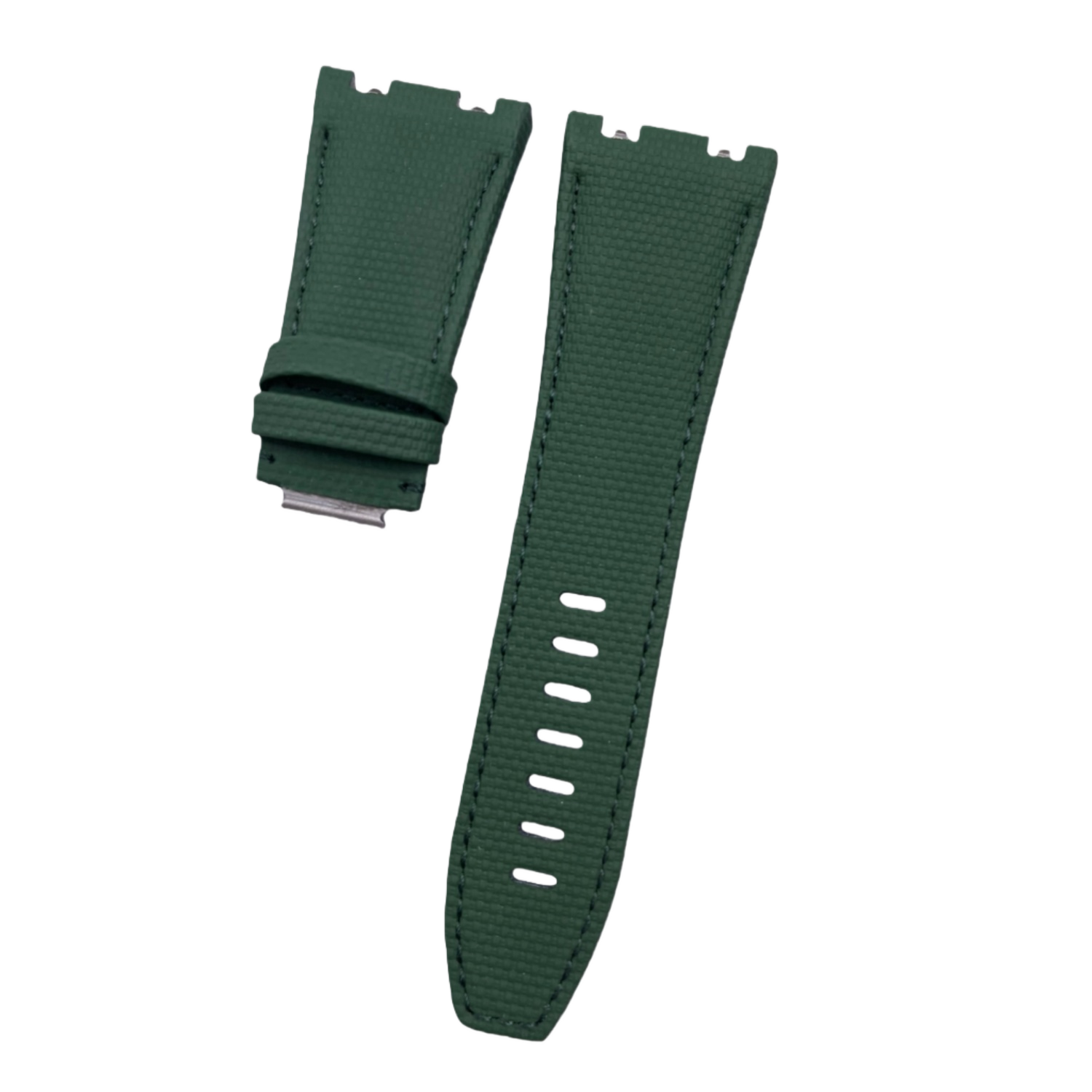 Custom Handcrafted Nylon-Textured Fluororubber Strap for Audemars Piguet Royal Oak 26420/15720 - Olive Green