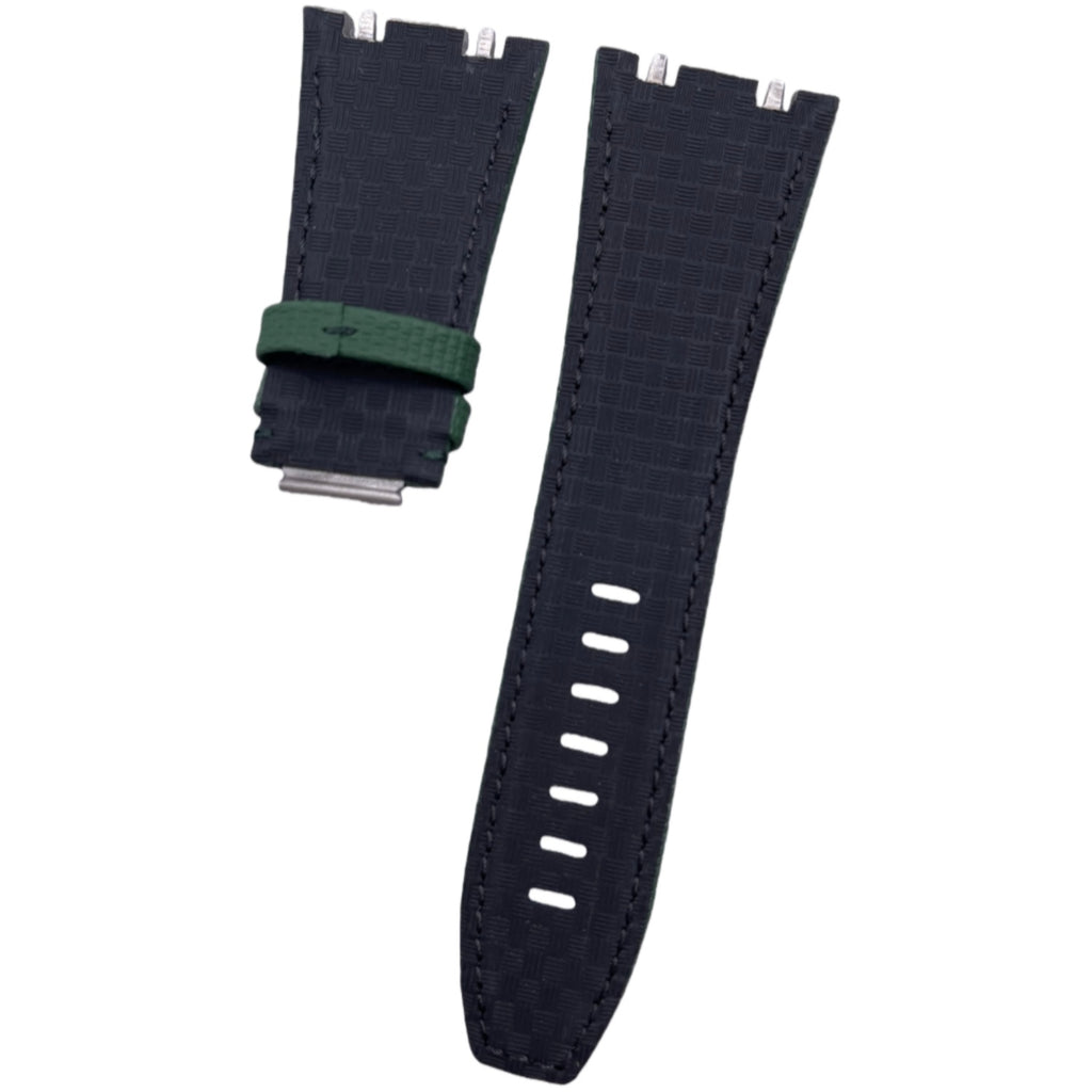 Custom Handcrafted Nylon-Textured Fluororubber Strap for Audemars Piguet Royal Oak 26420/15720 - Olive Green