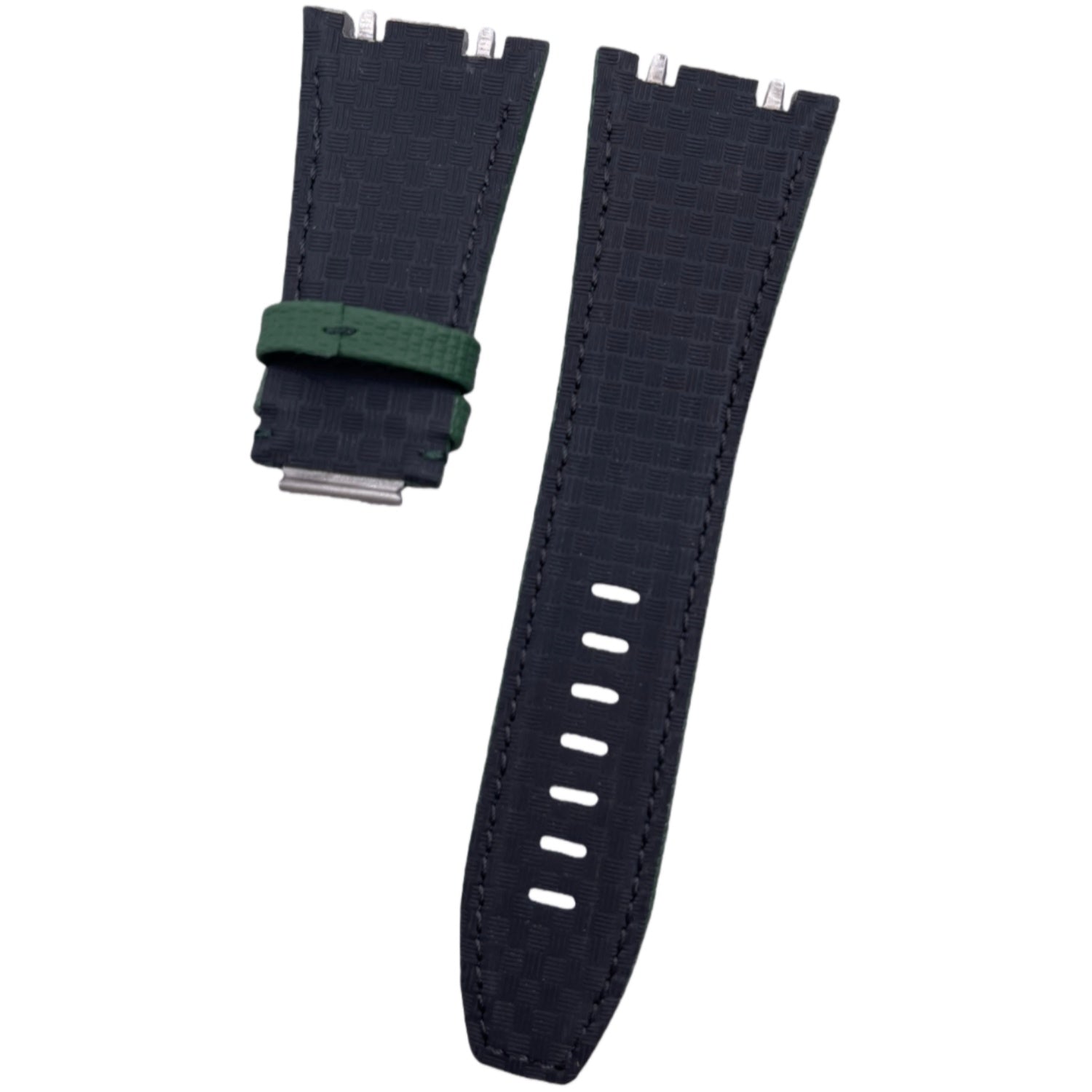 Custom Handcrafted Nylon-Textured Fluororubber Strap for Audemars Piguet Royal Oak 26420/15720 - Olive Green