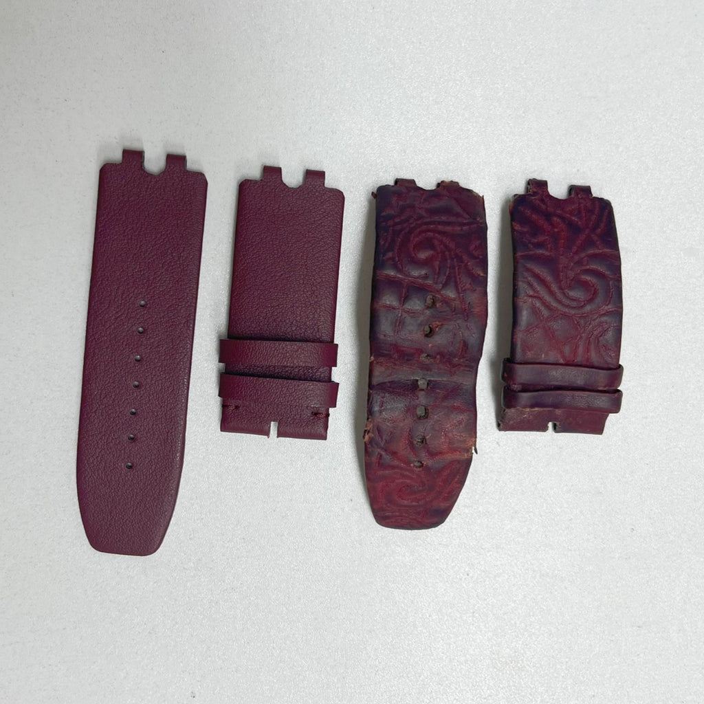 Custom Handcrafted ALLIGATOR Leather Strap for LV Smart Watch - High-Gloss Blue Double-Sided Quick-Release Leather Strap