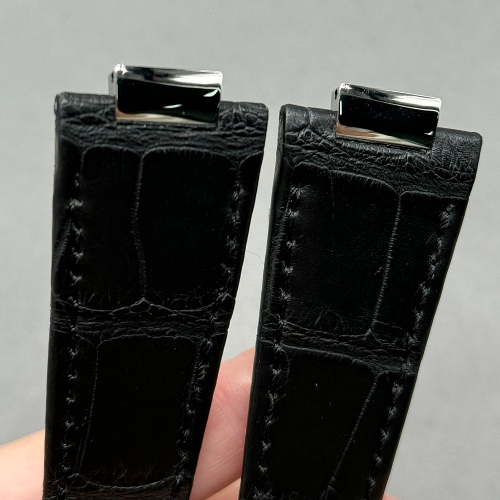 Black Crocodile Leather Handmade Watch Strap Compatible with Patek Philippe Sports Elegance Series 5711/5712