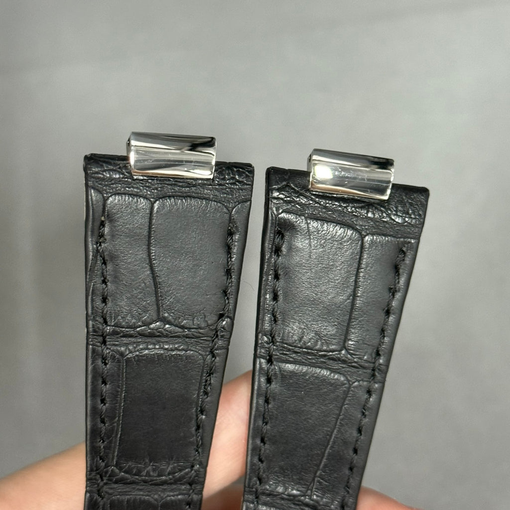 Black Crocodile Leather Handmade Watch Strap Compatible with Patek Philippe Sports Elegance Series 5711/5712