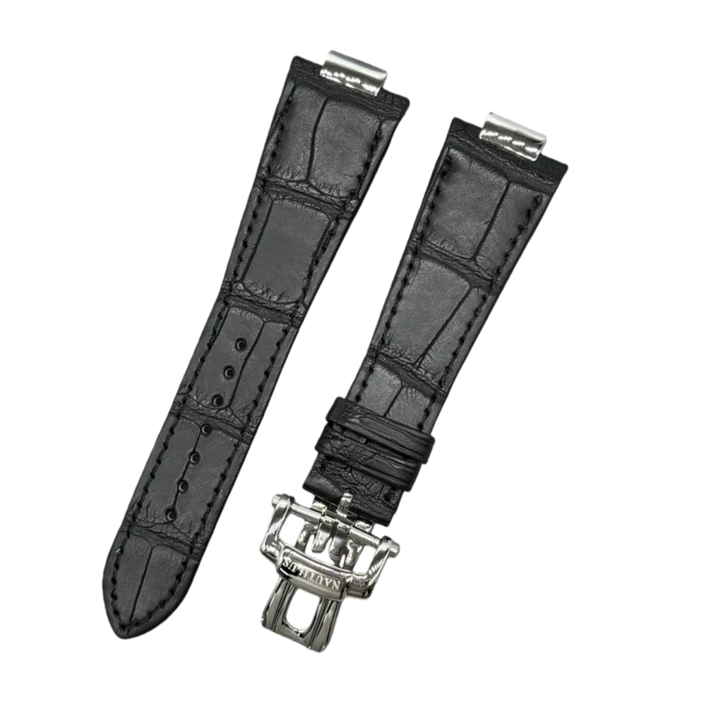 Black Crocodile Leather Handmade Watch Strap Compatible with Patek Philippe Sports Elegance Series 5711/5712