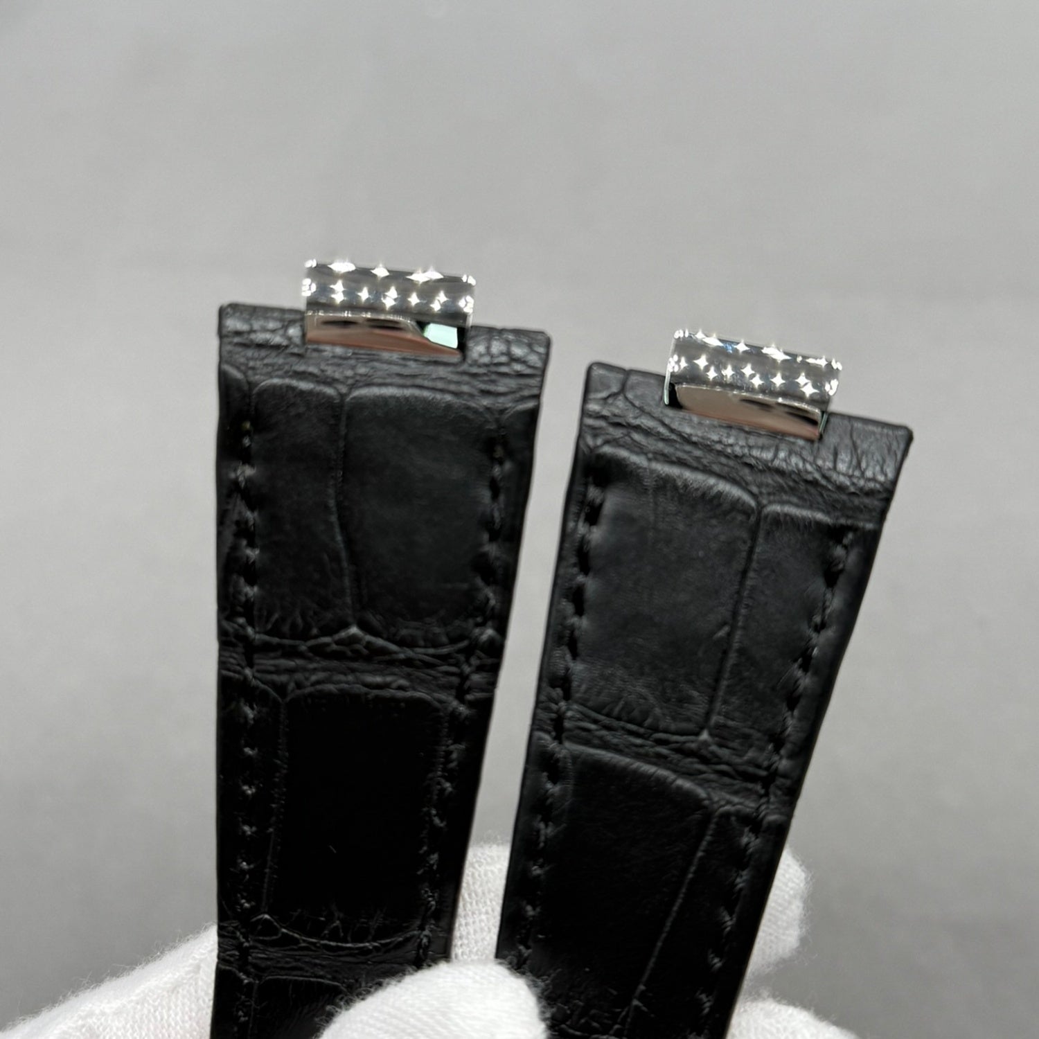 Black Crocodile Leather Handmade Watch Strap Compatible with Patek Philippe Sports Elegance Series 5711/5712