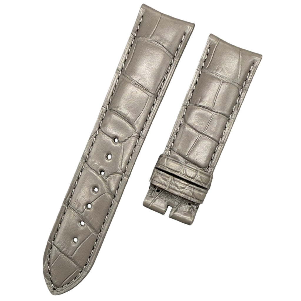Custom Light Grey Alligator Leather Watch Strap for Vacheron Constantin FiftySix 4600E