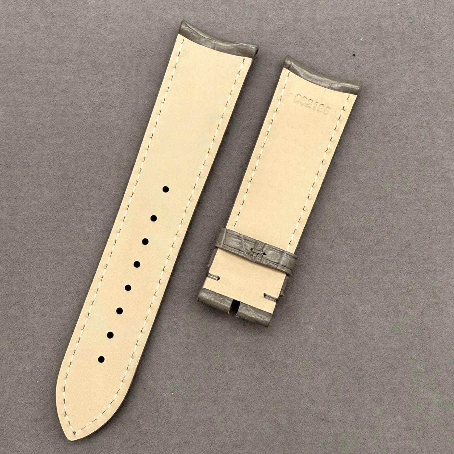 Custom Light Grey Alligator Leather Watch Strap for Vacheron Constantin FiftySix 4600E