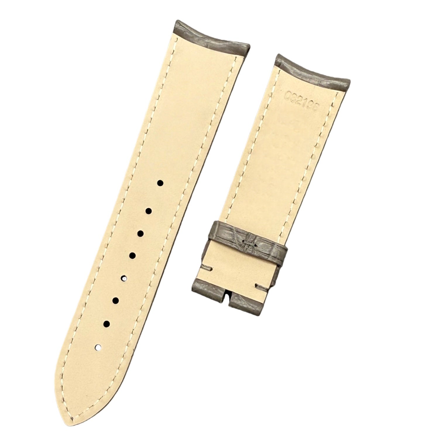 Custom Light Grey Alligator Leather Watch Strap for Vacheron Constantin FiftySix 4600E