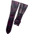 Alligator Leather Watch Strap for BVLGARI OCTO 103195 Series - Handmade Genuine Leather Strap in Deep Purple