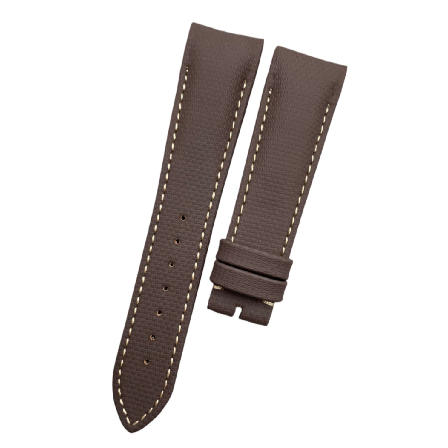 Handmade Custom Nylon-Textured Deep Brown Rubber Watch Strap for Breguet 3810 Series