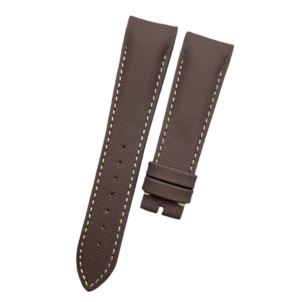 Handmade Custom Nylon-Textured Deep Brown Rubber Watch Strap for Breguet 3810 Series