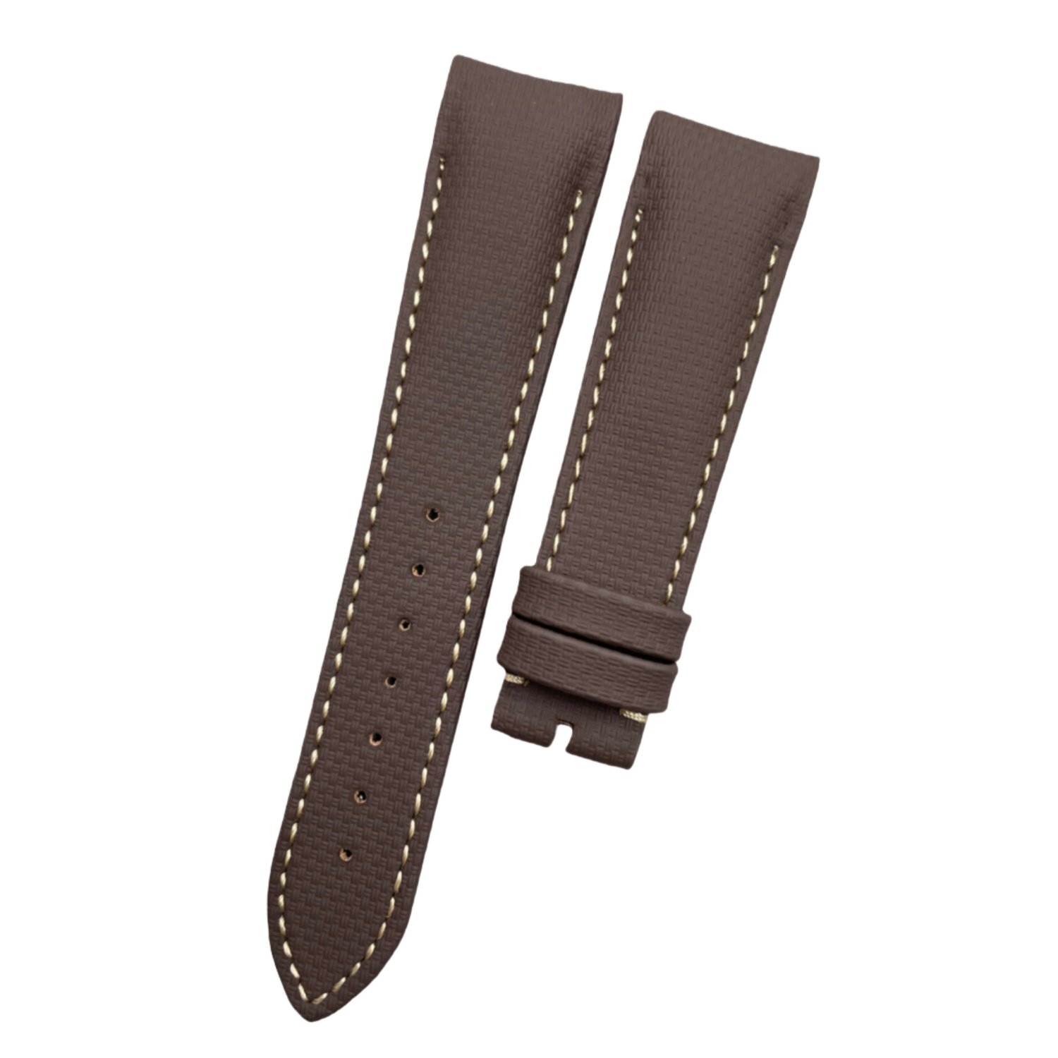 Handmade Custom Nylon-Textured Deep Brown Rubber Watch Strap for Breguet 3810 Series