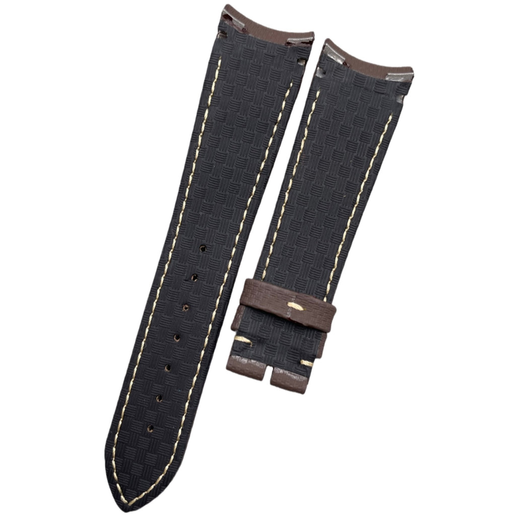 Handmade Custom Nylon-Textured Deep Brown Rubber Watch Strap for Breguet 3810 Series