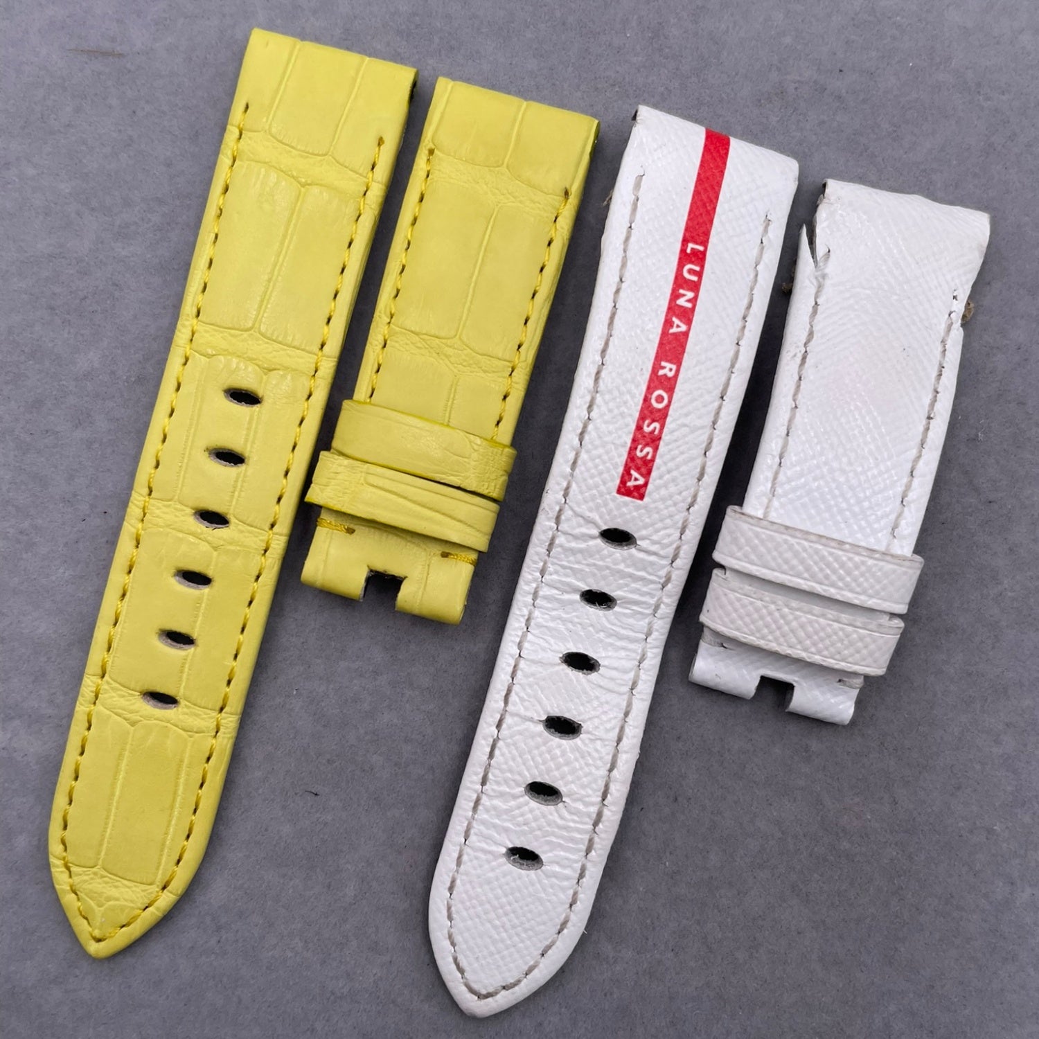 Custom Handmade Lemon Yellow ALLIGATOR Leather Quick-Release Watch Strap for Panerai Luminor Due Series (Model: PAM01045, Women's)