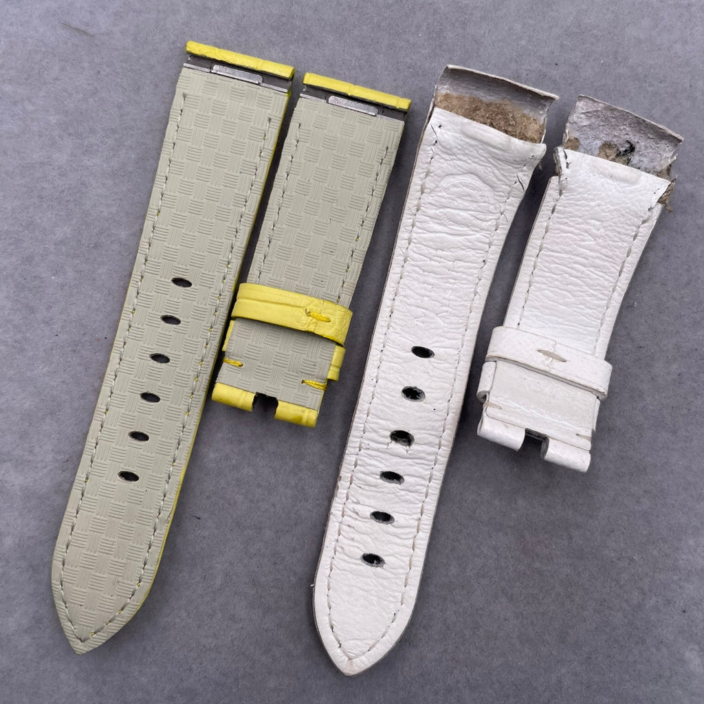 Custom Handmade Lemon Yellow ALLIGATOR Leather Quick-Release Watch Strap for Panerai Luminor Due Series (Model: PAM01045, Women's)
