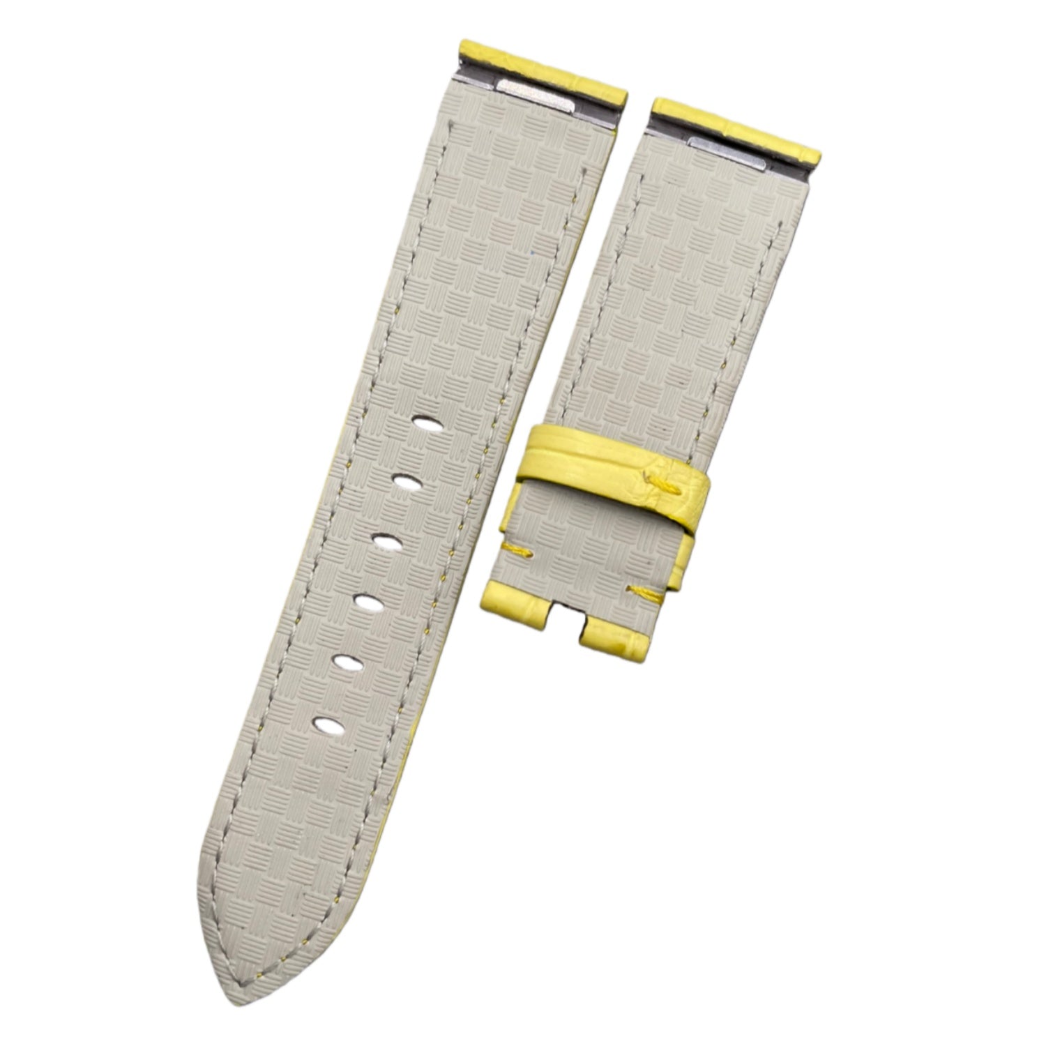 Custom Handmade Lemon Yellow ALLIGATOR Leather Quick-Release Watch Strap for Panerai Luminor Due Series (Model: PAM01045, Women's)