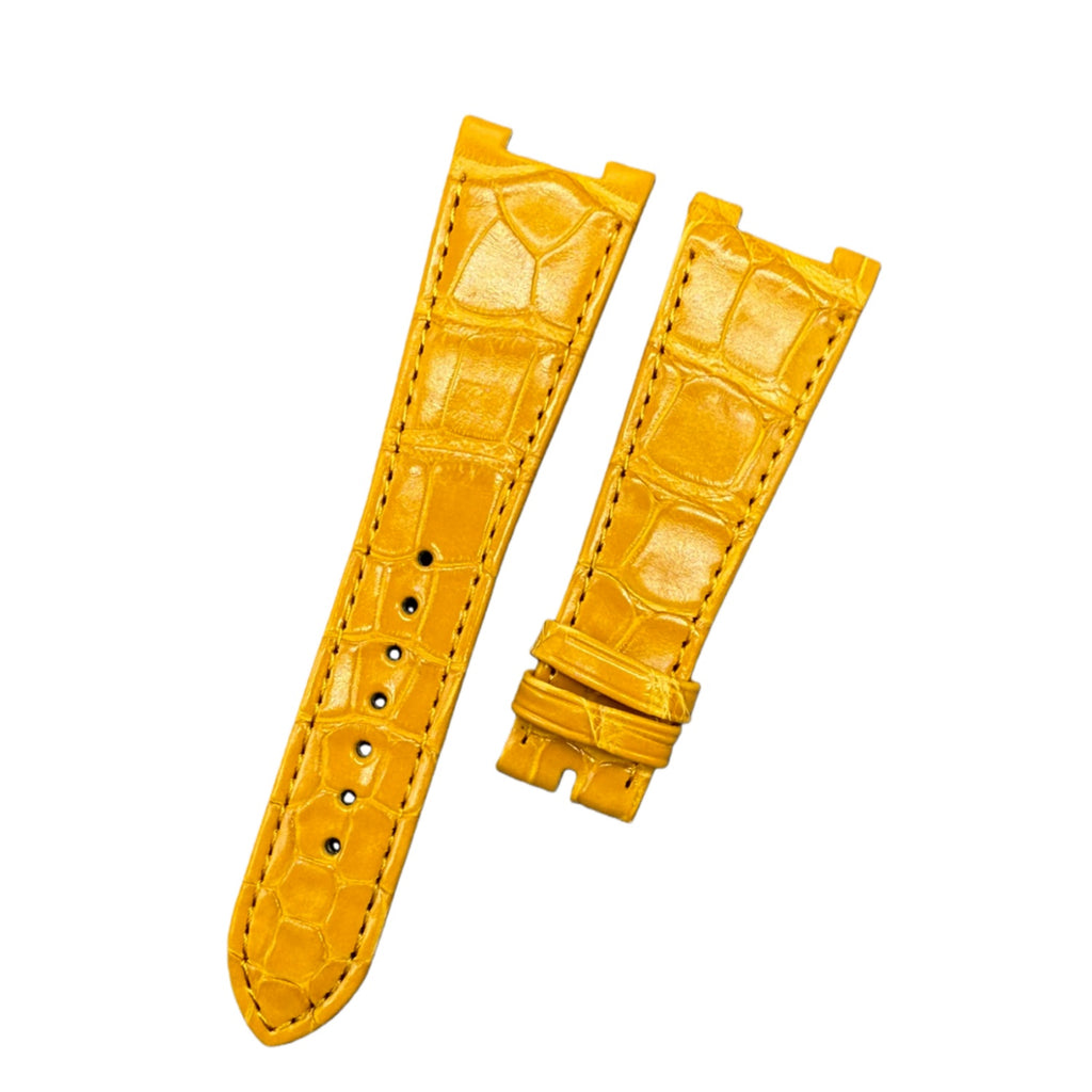 Yellow Crocodile Leather Handmade Watch Strap Compatible with Patek Philippe Sports Elegance Series 5711/5712