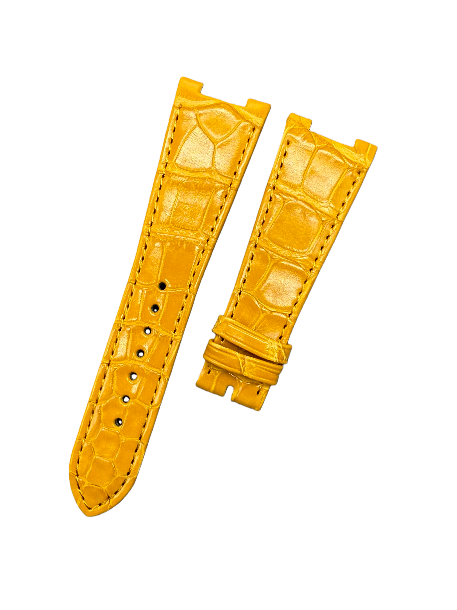 Yellow Crocodile Leather Handmade Watch Strap Compatible with Patek Philippe Sports Elegance Series 5711/5712
