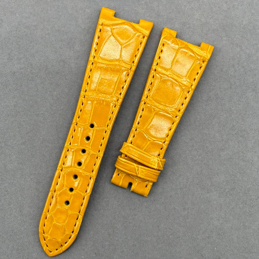 Yellow Crocodile Leather Handmade Watch Strap Compatible with Patek Philippe Sports Elegance Series 5711/5712
