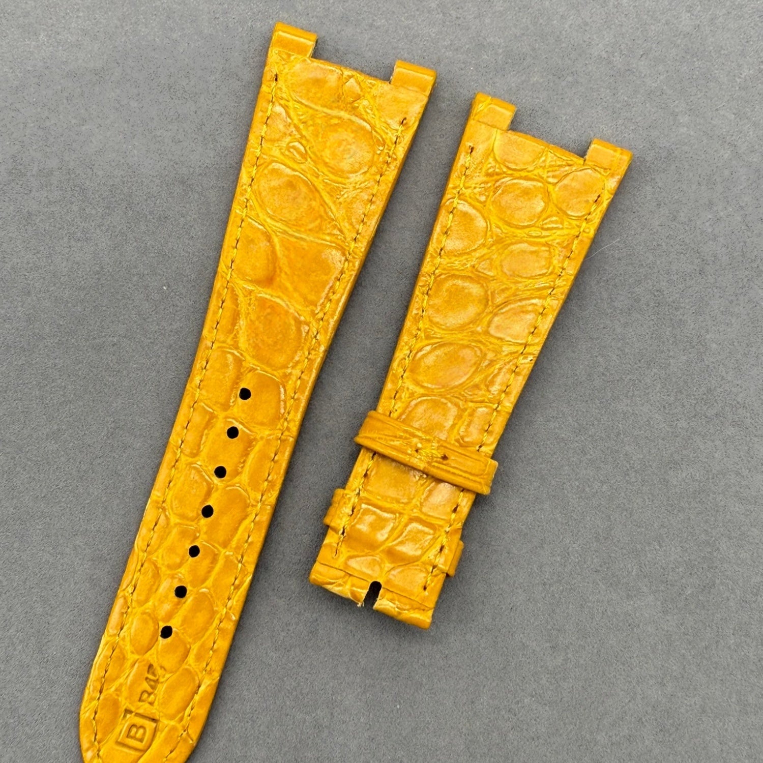 Yellow Crocodile Leather Handmade Watch Strap Compatible with Patek Philippe Sports Elegance Series 5711/5712