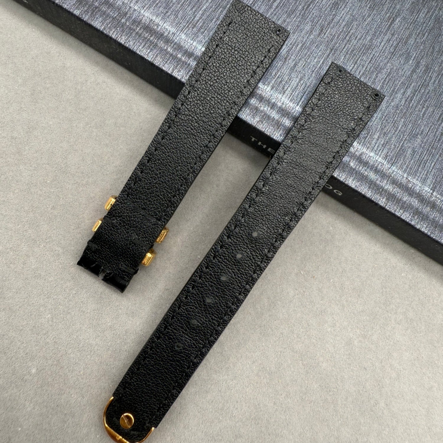 Custom Handmade Black Alligator Leather Watch Strap for Versace (Requires Sending Old Strap)