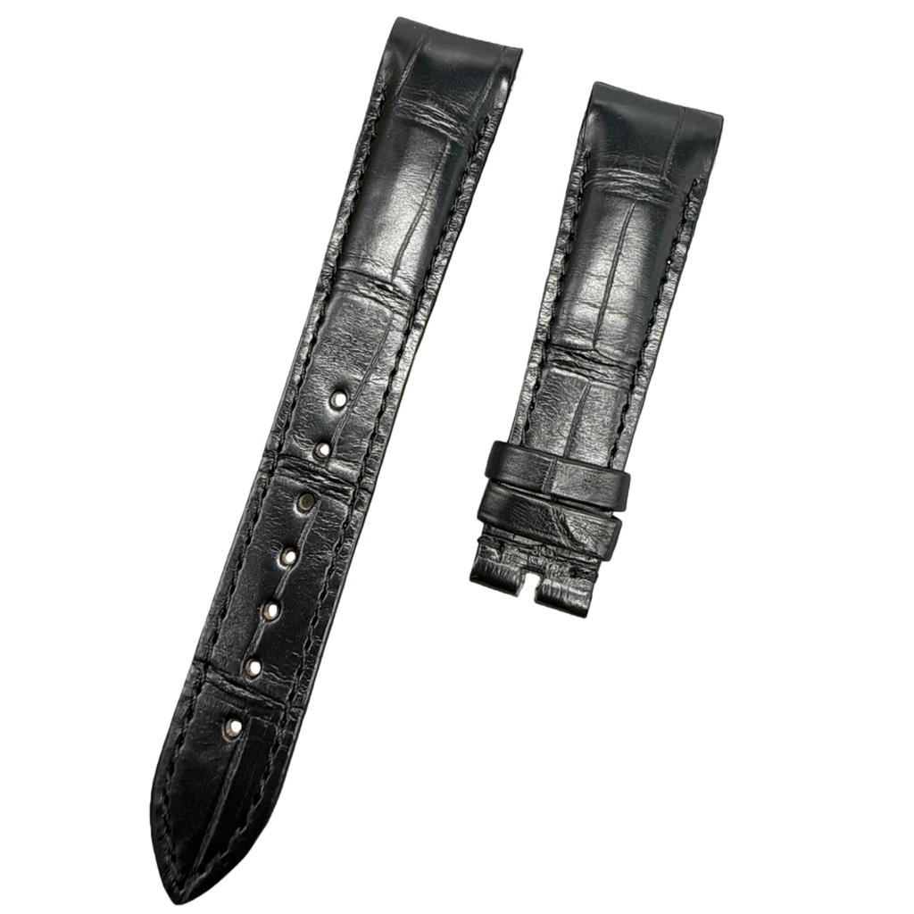 Fits Rolex 36mm Datejust 116233 Black Alligator Leather Watch Strap with Curved End and Handcrafted Customization