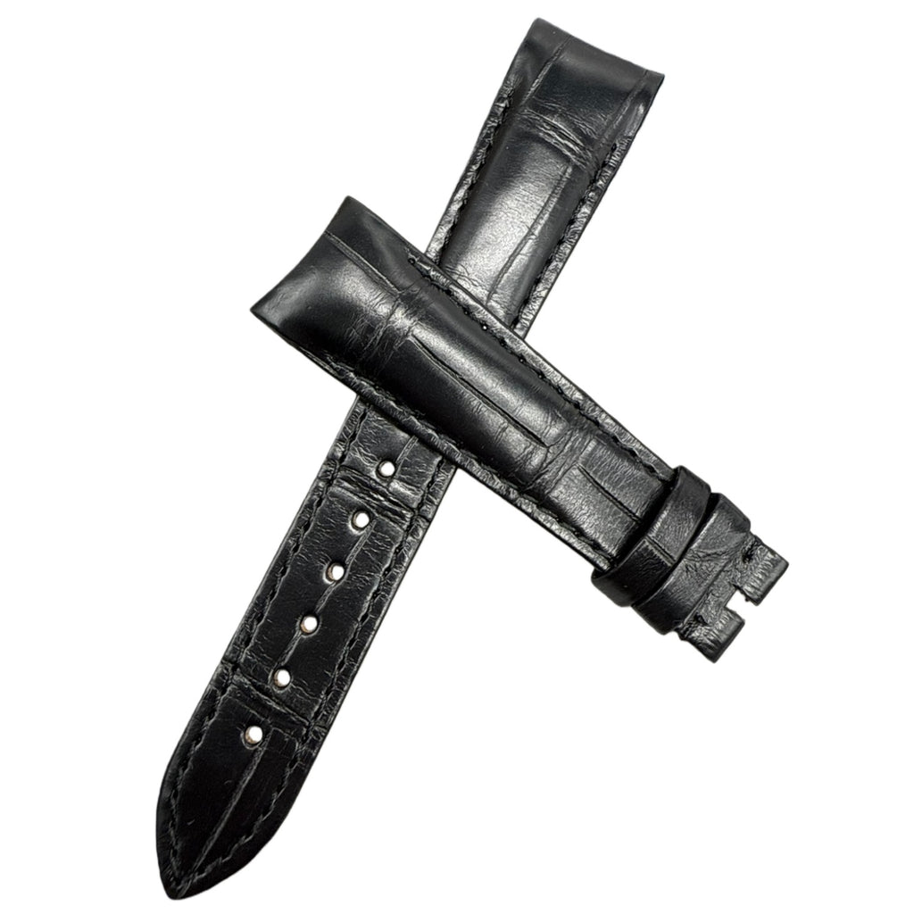 Fits Rolex 36mm Datejust 116233 Black Alligator Leather Watch Strap with Curved End and Handcrafted Customization