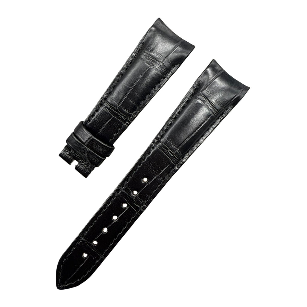 Fits Rolex 36mm Datejust 116233 Black Alligator Leather Watch Strap with Curved End and Handcrafted Customization