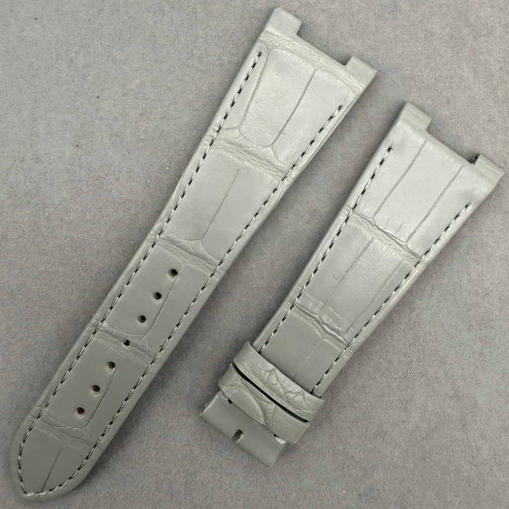 Custom Handmade Light Gray Alligator Leather Watch Strap for Patek Philippe Sports Elegance Series 5711/5712