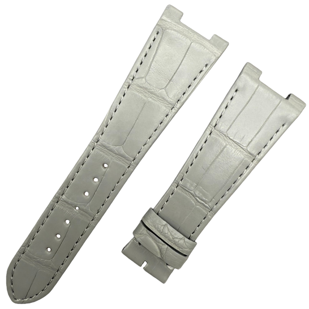 Custom Handmade Light Gray Alligator Leather Watch Strap for Patek Philippe Sports Elegance Series 5711/5712