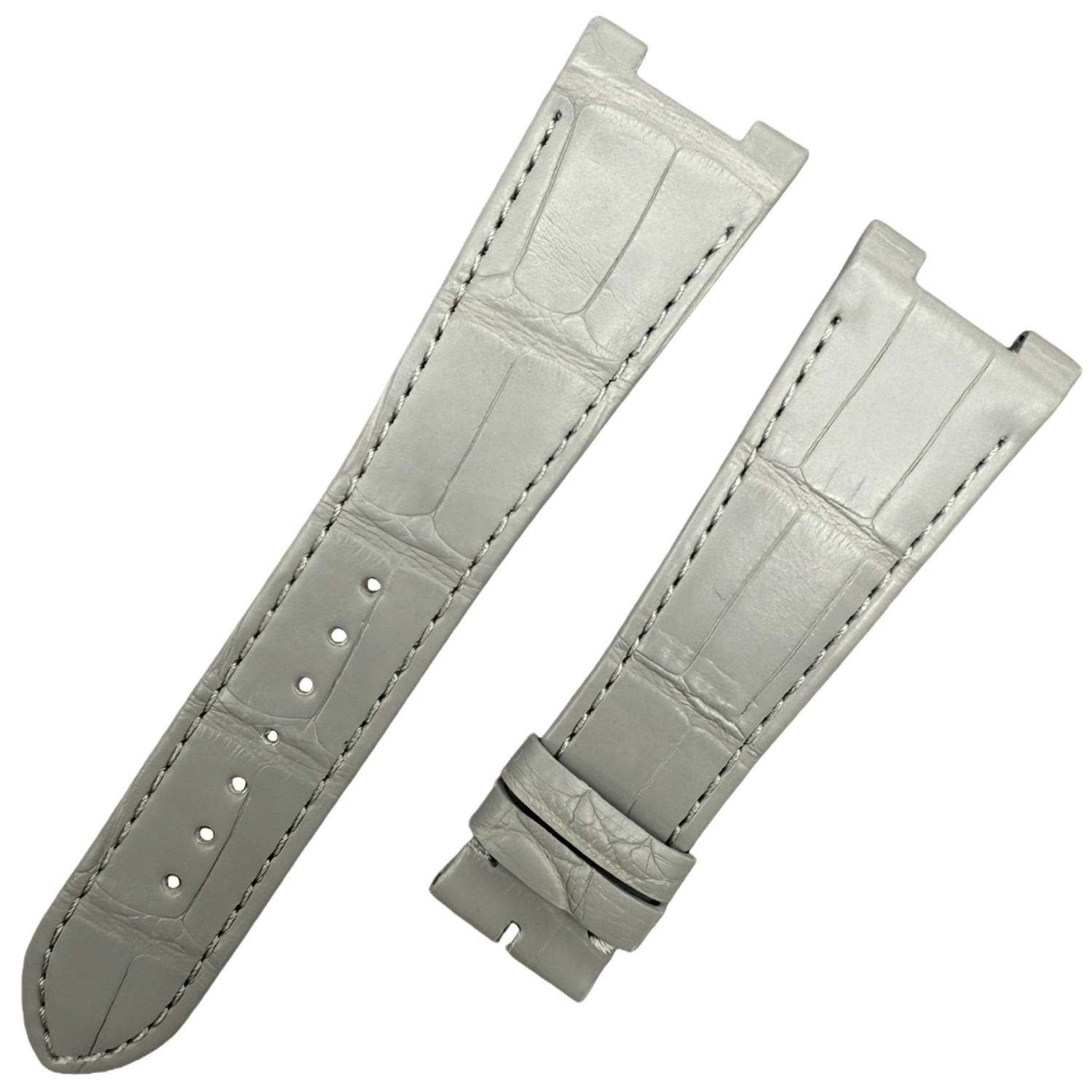 Custom Handmade Light Gray Alligator Leather Watch Strap for Patek Philippe Sports Elegance Series 5711/5712