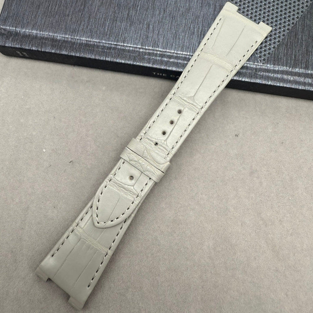 Custom Handmade Light Gray Alligator Leather Watch Strap for Patek Philippe Sports Elegance Series 5711/5712