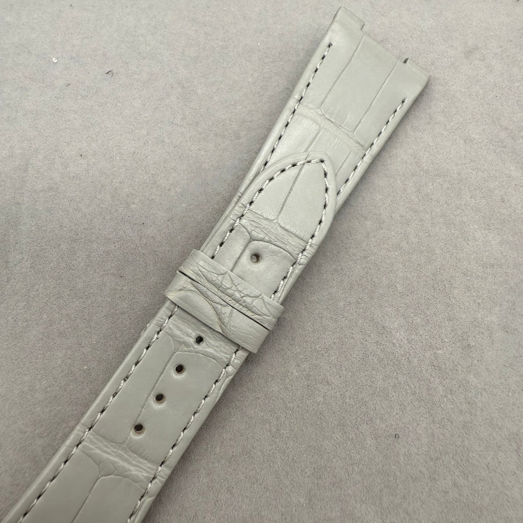 Custom Handmade Light Gray Alligator Leather Watch Strap for Patek Philippe Sports Elegance Series 5711/5712