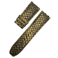 Handcrafted Gold Snake Leather Watch Strap