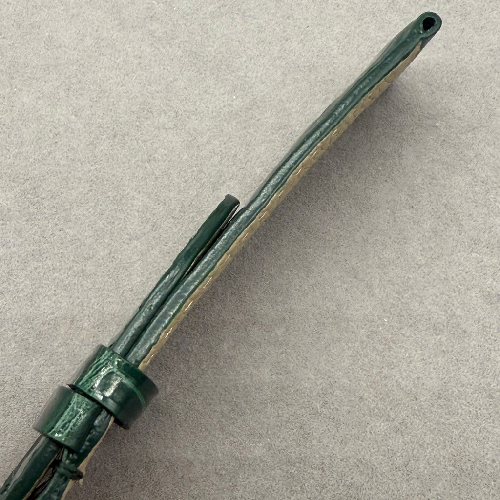 Handcrafted Custom Alligator Leather Watch Strap for Omega De Ville Prestige 4877.60.37 - Bright Green, Bamboo Pattern